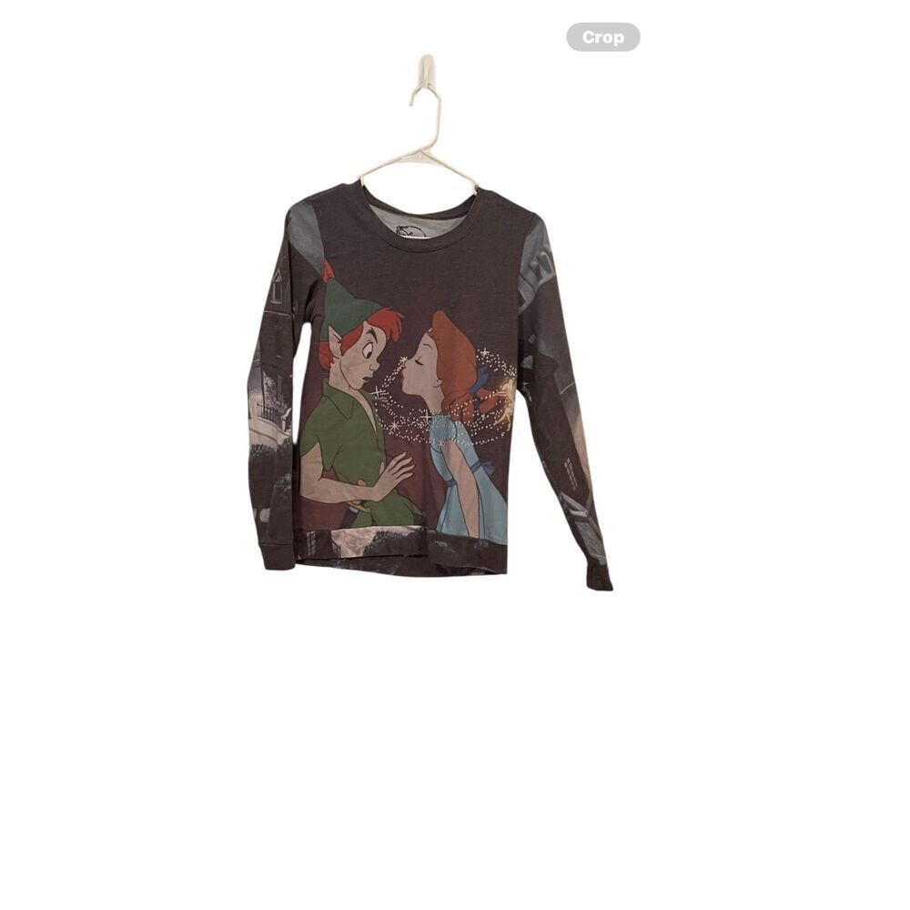 Disney Womens Multicolor Peter Pan Peter & Wendy Kiss Pullover Sweater Medium